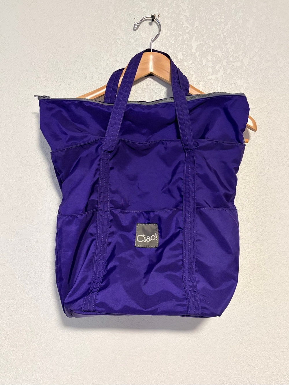 Ciao! Vintage 80s 90s Sports Duffle Bag Beach Bag Travel Carry On Purple